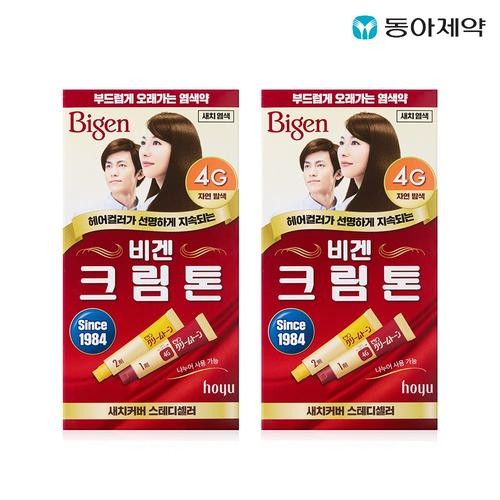 비겐크림톤 오래가는 크림 염색약 2개입 1개 7G 4G 6G 40g 염모제 새치염색 흰머리 남성