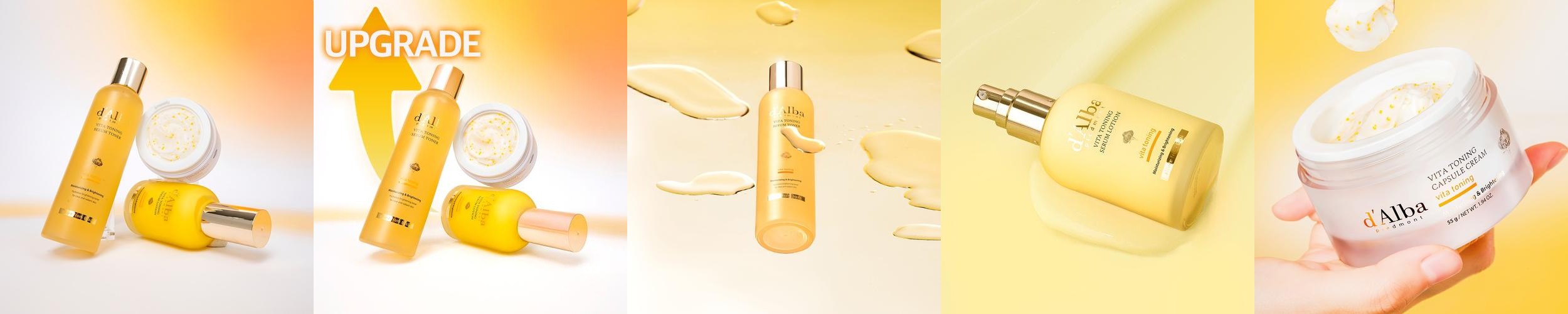 [2종 증정][비타 수분&안티에이징 패키지] 달바 비타 토닝 3종 세트 토너+세럼+로션+비타 위클리 키트+기프트백 증정