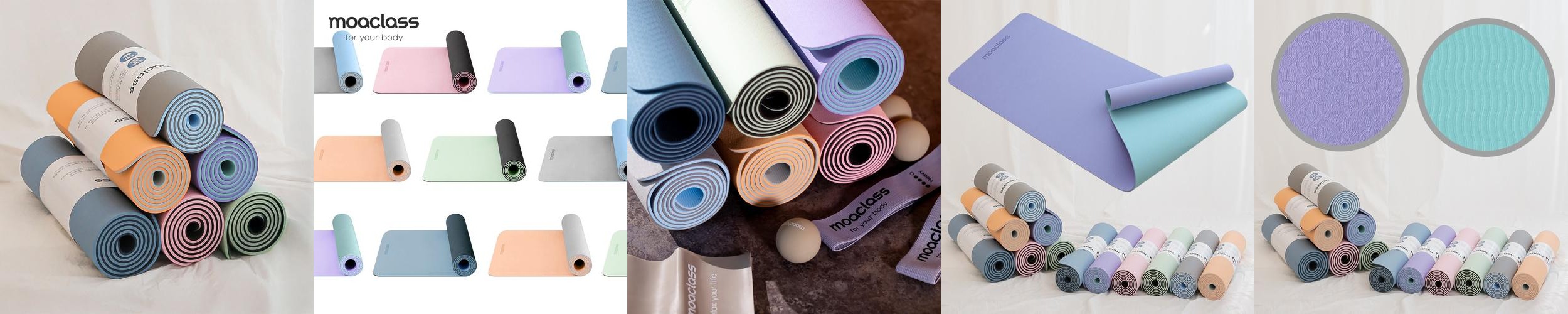 모아클래스 TPE 요가매트 논슬립 두꺼운 홈트 헬스 운동 스트레칭 매트 필라테스 6mm