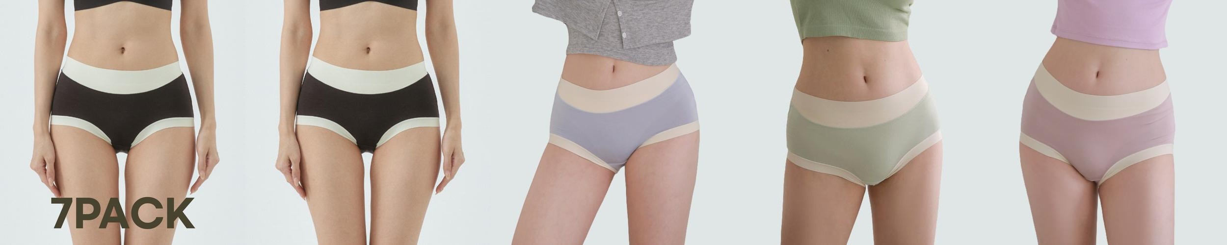 모달 여성 팬티 모들랑팬티 Y존 편한 심리스 순면 여자 드로즈 속옷 7PACK