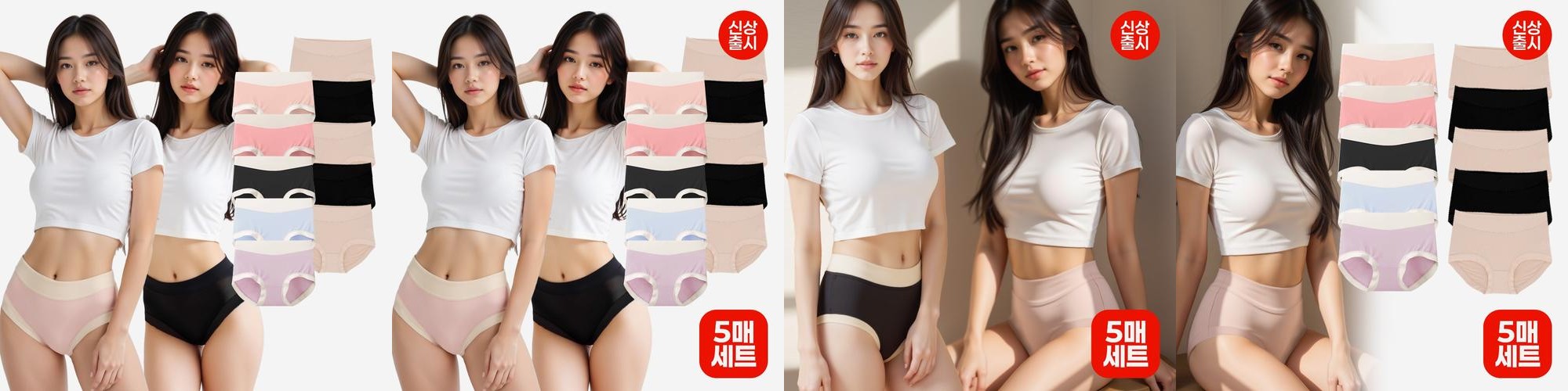 모달 여성팬티 면 심리스 빅사이즈 순면 햄라인 노라인 하이웨스트 햄팬티