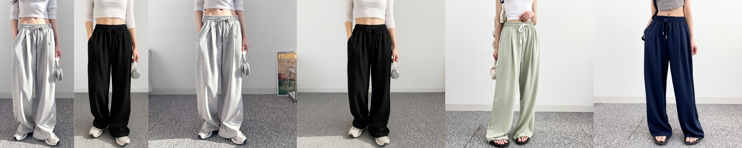 와이드 팬츠 여성 겨울 바지 하이웨스트 슬랙스 키큰여자 빅사이즈 키작녀 H08