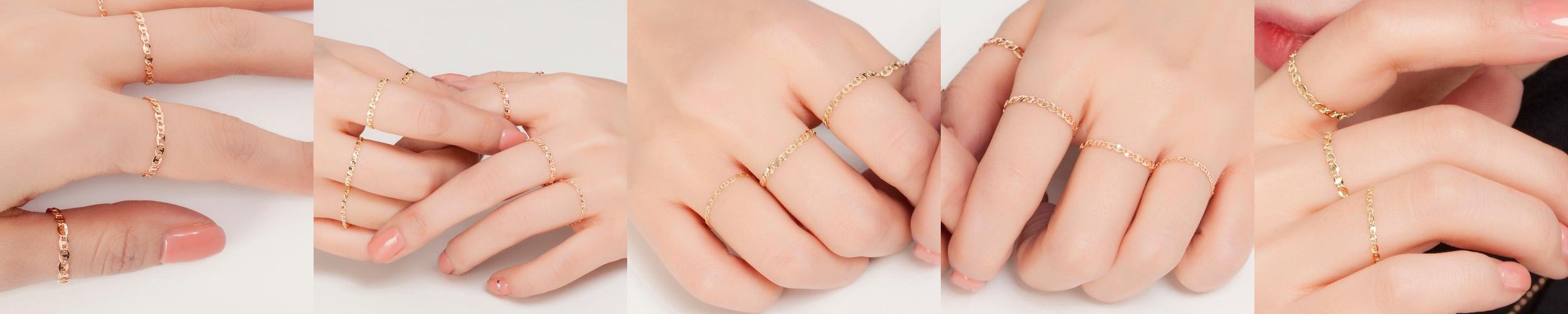 14k 18k 플랫 체인 반지