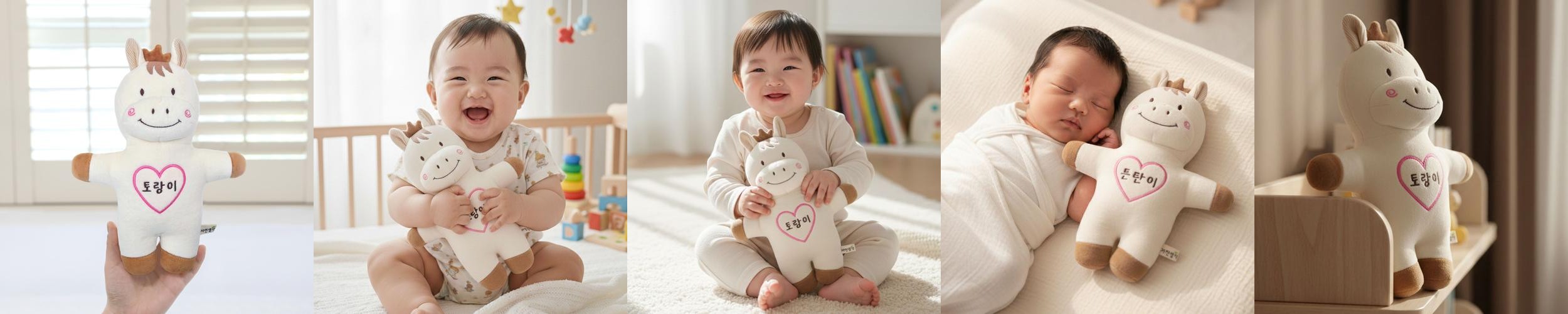 자연생각 오가닉 애착인형 태명인형 말 말띠 M 임신선물 출산선물