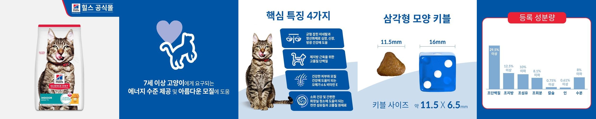 힐스 고양이사료 어덜트 7+ 인도어 1.6kg