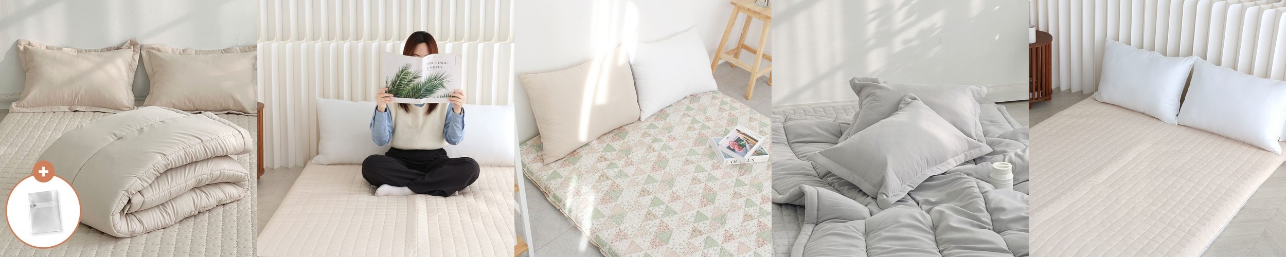 아르떼베딩 블랑 요매트(요커버+솜매트) 100%국산 누빔 바닥에까는 이불