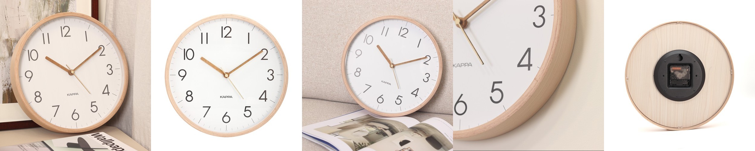 카파 무소음 원목 벽시계 비치우드 벽걸이시계 국내생산