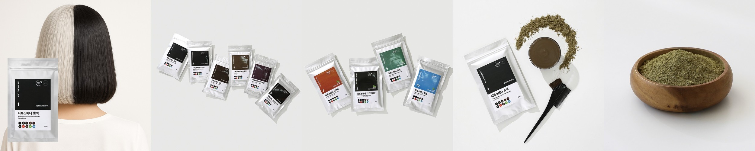 PPD 없는 염색약 이영차 천연 헤나 염색 100g 새치 흰머리 순한 성분 가루 흑색