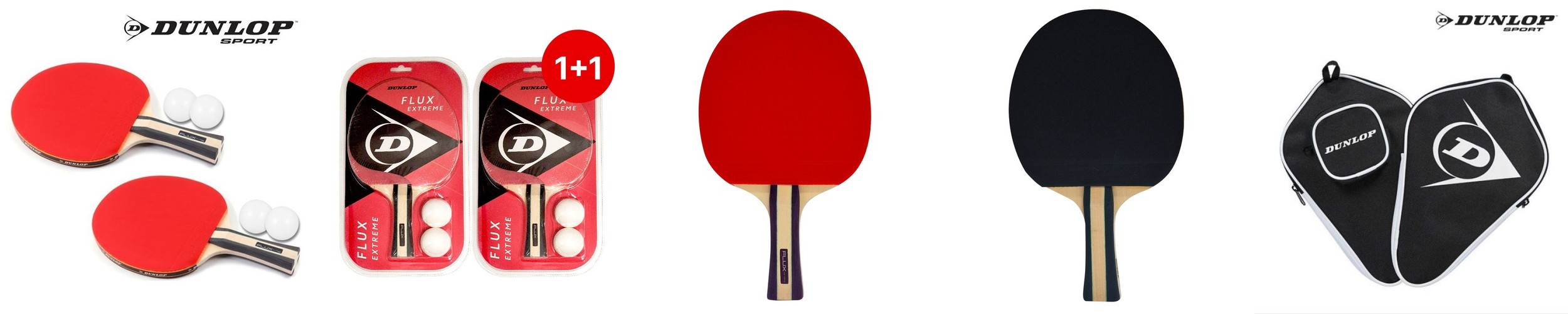 던롭 플럭스익스트림 쉐이크핸드 탁구라켓 2개 공4개 그립2개 탁구채