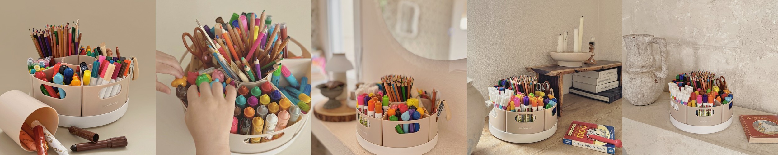 까사드로잉 회전 연필꽂이 정리 홀더 오거나이저