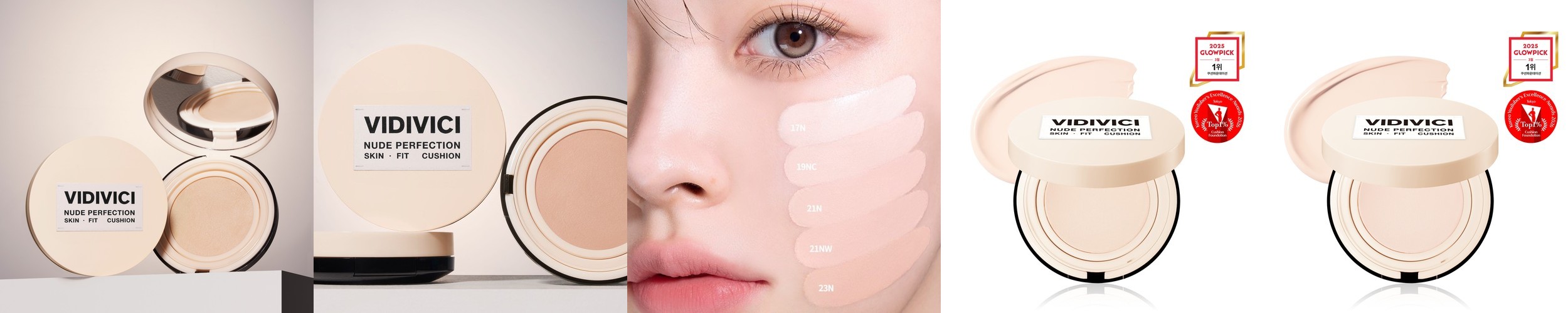 [네이버PICK][슈퍼적립] 비디비치 누드 퍼펙션 스킨 핏 쿠션 본품 15g (+리필 추가증정) SPF 50+ PA++++ / 촉촉한 윤광 쿠션