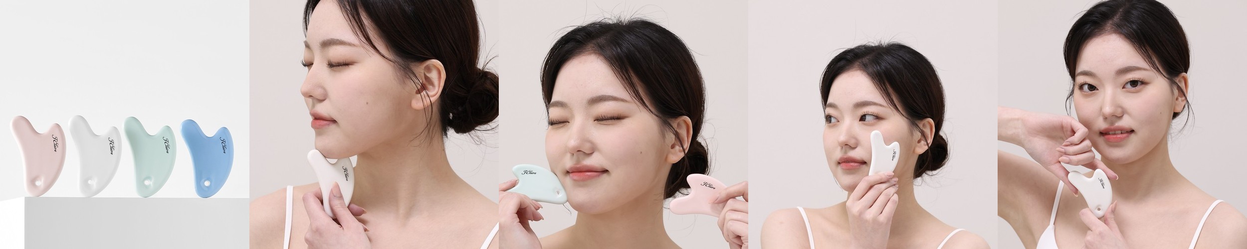 제이끌레르 세라믹 하트 괄사 얼굴 마사지기 승모근 페이스