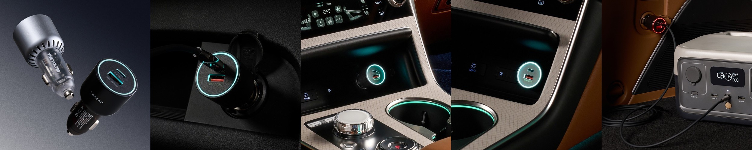 113W 갤럭시 초고속 충전 PPS 차량용 3포트 시거잭 충전기 EV1133