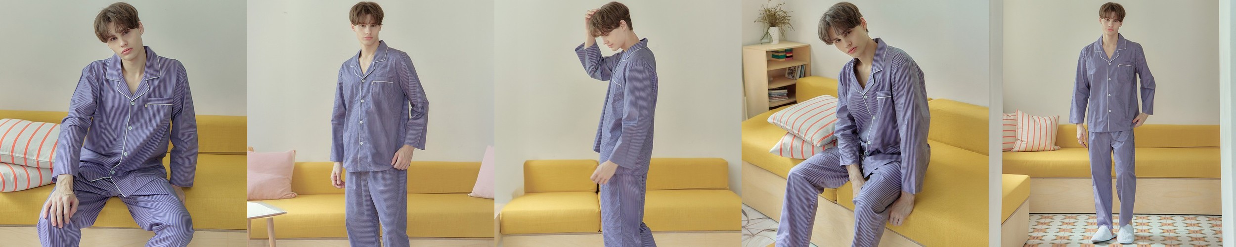 [에이원] 쿨링 남자반팔파자마 여름 반팔 5부 홈웨어 잠옷 세트