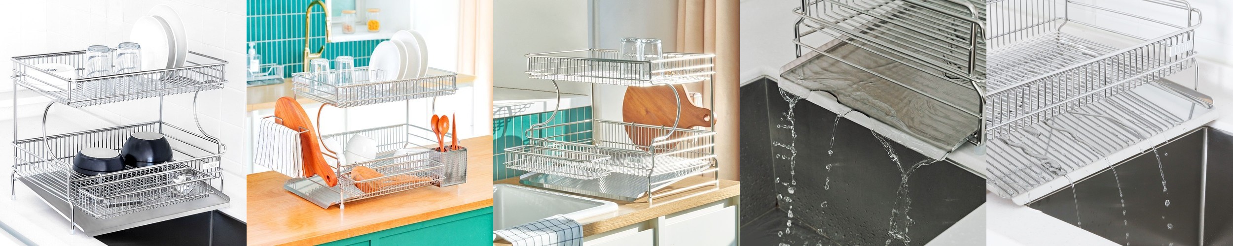 스토피아 투인원 올스텐304 틈새 슬림 확장형 식기건조대 1단(소)