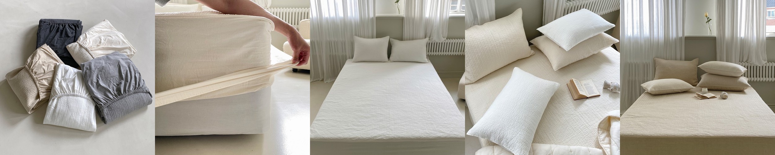 오가닉 순면 피그먼트 라지킹 매트리스커버 맞춤가능 패밀리 침대커버 기본 LK