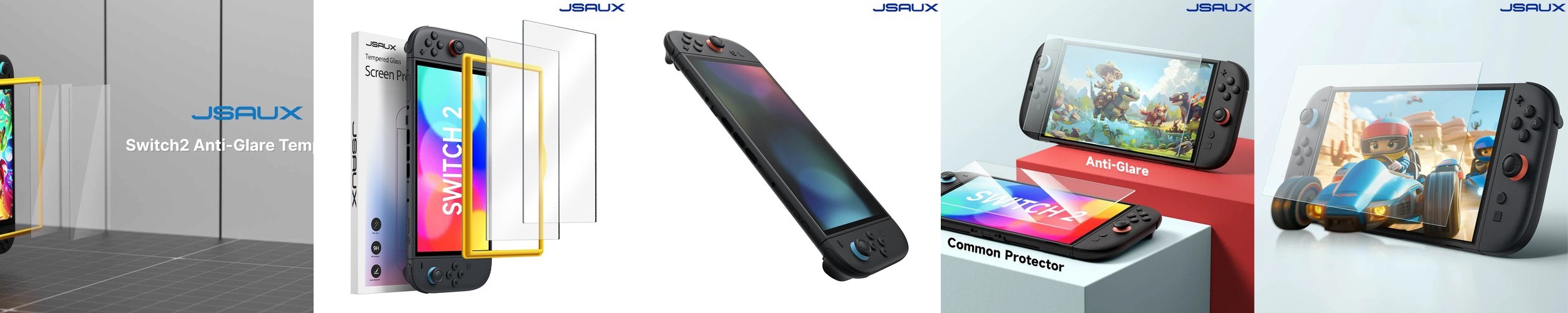 닌텐도 스위치2 액정보호필름 강화유리 JSAUX 저반사 2매