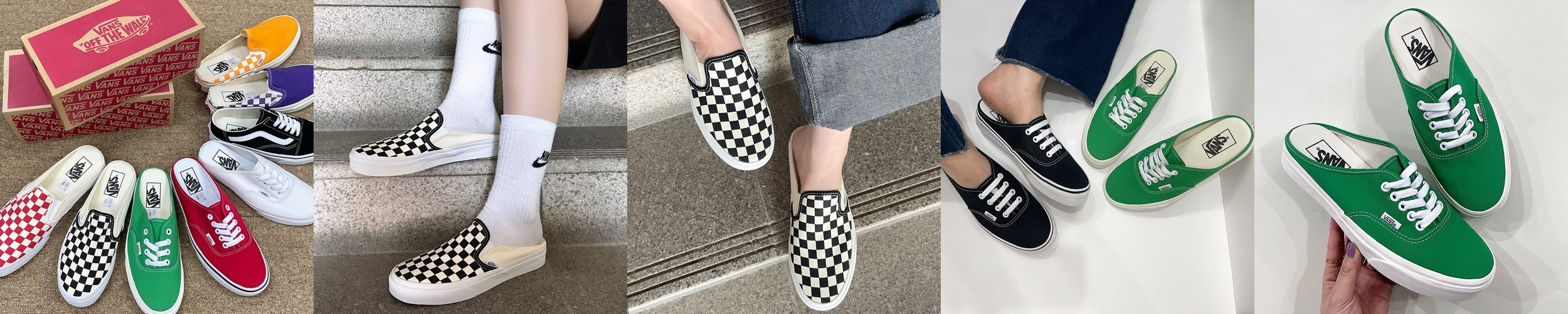 반스 뮬 올드스쿨 어센틱 슬립온 체커보드 체크 슬리퍼 블로퍼 운동화