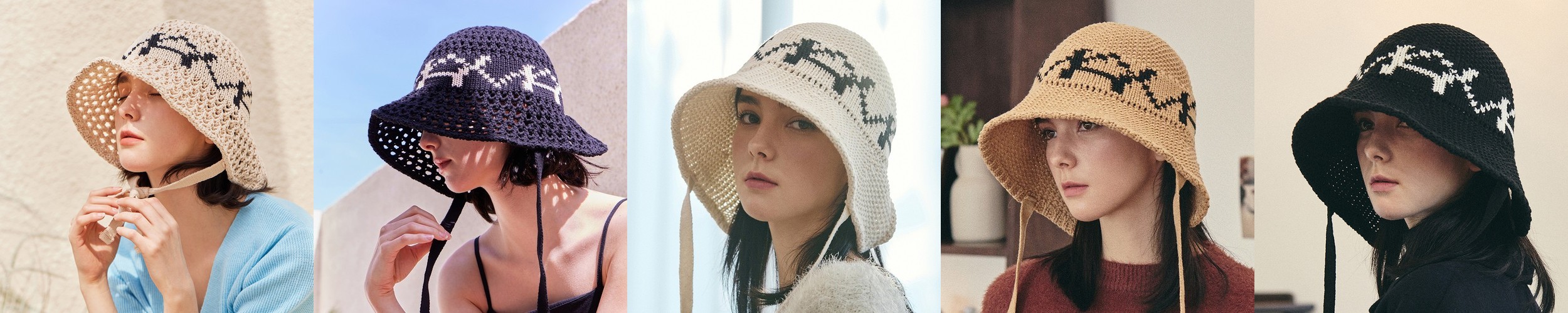 [1+1] 여름모자 여성모자 니트벙거지 린넨 버킷햇 나들이 산책 휴양지 모자