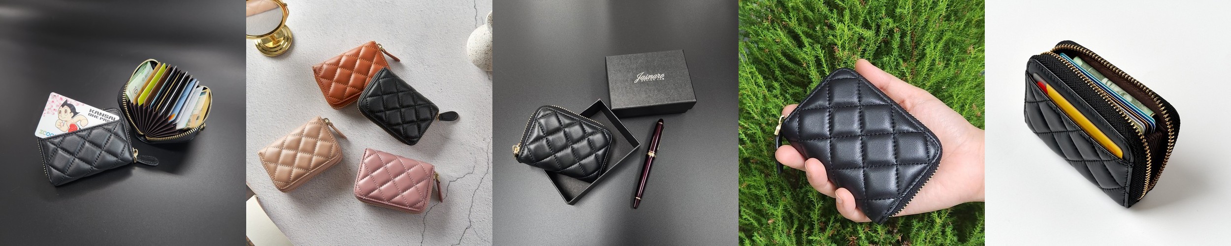 천연양가죽 아코디언 카드지갑 NFC 중복인식방지 특허(BRO-7)