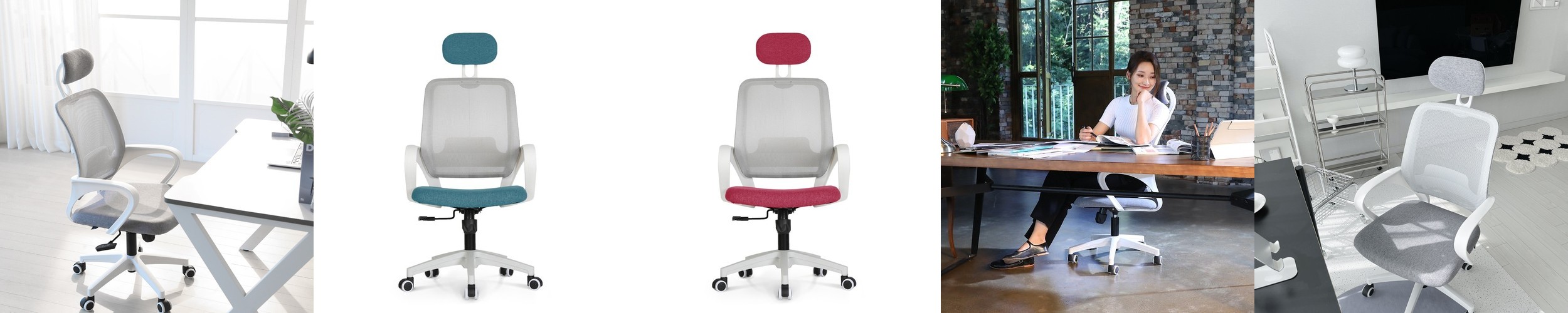 파트라 라보 컴퓨터 사무용 책상 의자 LV11MPAKSD 화이트, 그레이