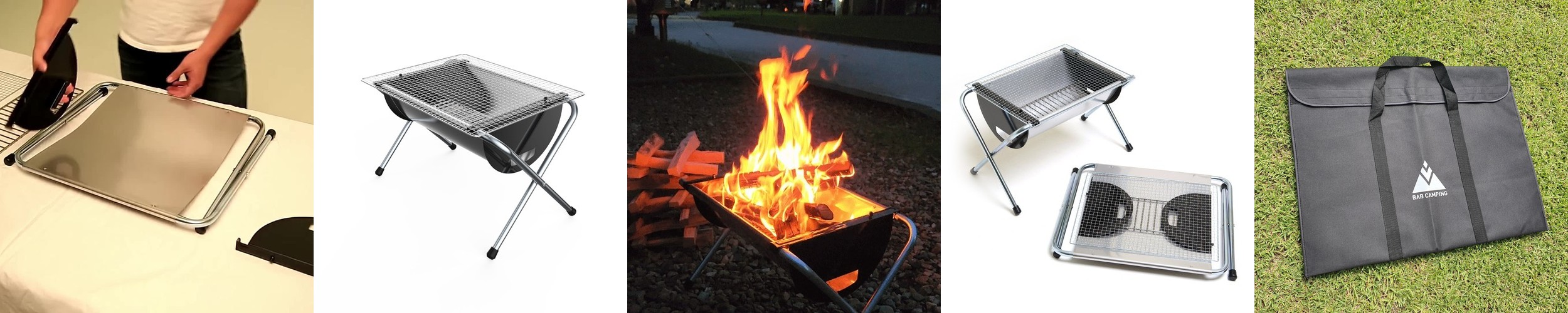 밥캠핑 엑스그릴 접이식 화로대 불멍 장작 숯불 바베큐그릴