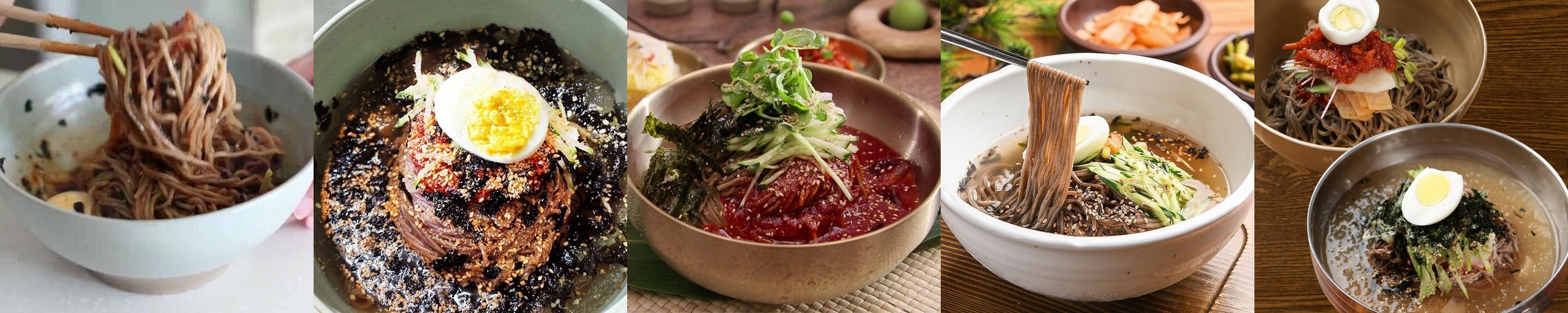 강릉맛집 동해막국수 비빔막국수1팩+물막국수1팩 외/생메밀면 통째로 얼린 육수 양념장 동봉
