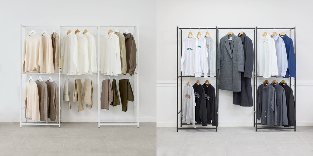 멀티 2단 시스템행거 드레스룸행거 이동식행거 원룸행거 옷방행거 1+1