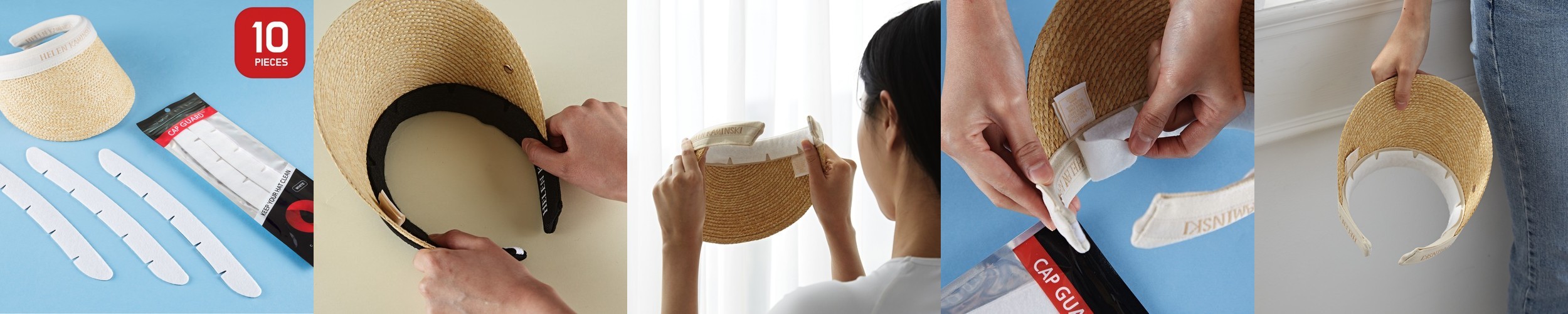 캡가드 스웻제로 모자 땀흡수패드 골프 헬멧 땀받이 러닝 땀패드 1세트 10개입