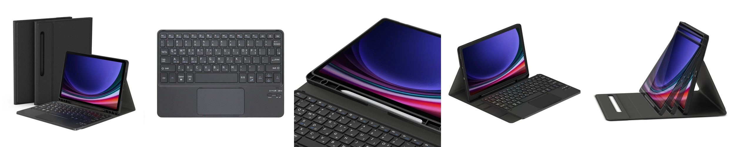 데이웍스 갤럭시탭 S10FE S9FE S9 블루투스 터치패드 키보드 북커버 케이스 S펜 수납