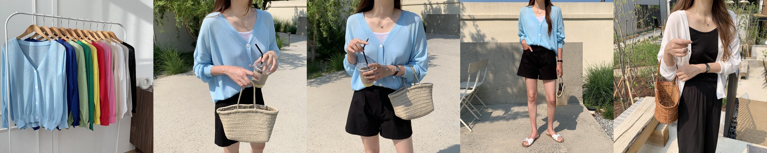 루즈핏 썸머 얇은 시스루 스트랩 가디건 볼레로 긴팔 크롭 여성 여름 가디건 니트