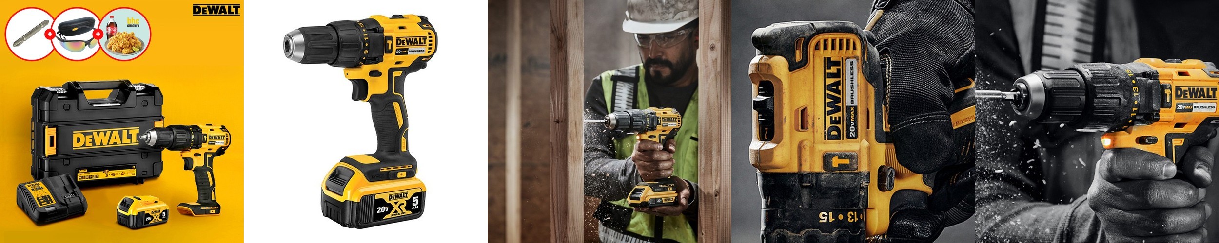 디월트 콘크리트 타공 20V 전동 해머드릴 x 5.0Ah 배터리 1개구성 DCD7781P1