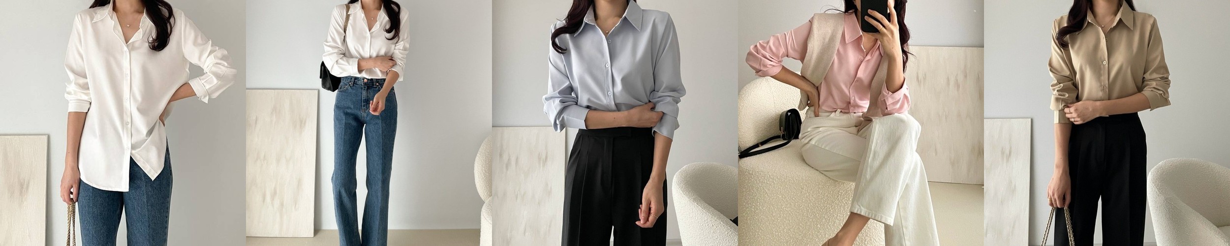 1+1 여성흰남방 흰색블라우스 흰셔츠 링클프리셔츠