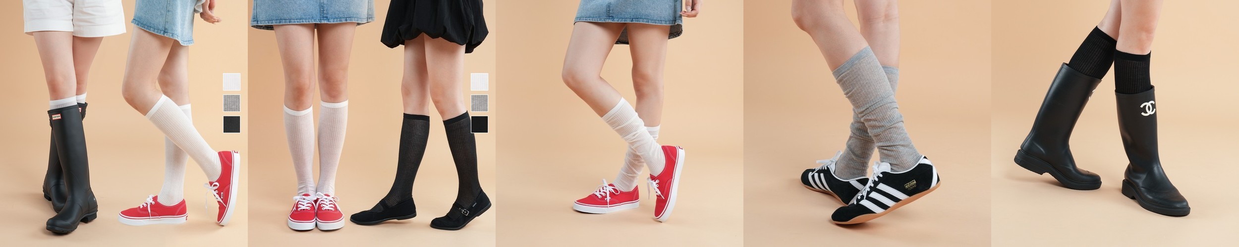 무릎길이 판타롱스타킹 니삭스 무릎스타킹 20D 150D 180D 기모 5켤레세트 겨울