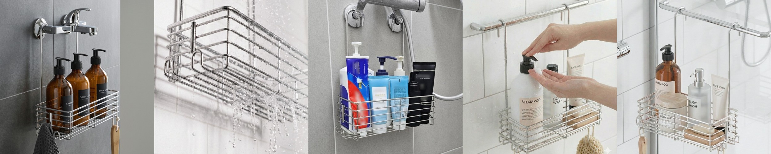 헴마픽스 스텐304 무타공 욕실선반 올스텐 걸이형 화장실 수납 선반