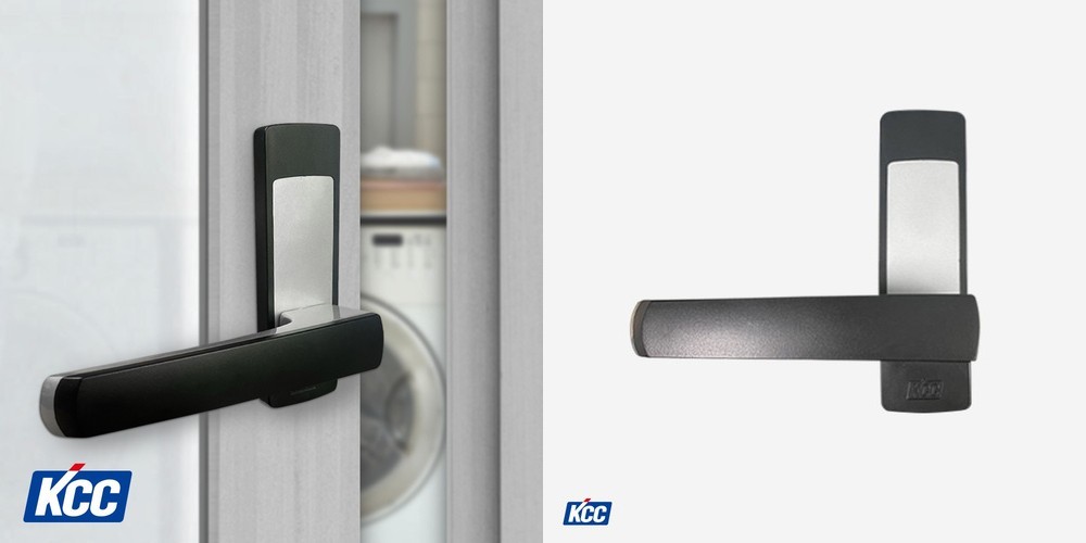 KCC 터닝도어 손잡이 블랙 R-구형130용 다용도실 세탁실 주방베란다 문고리 핸들 좌측, 우측 교체