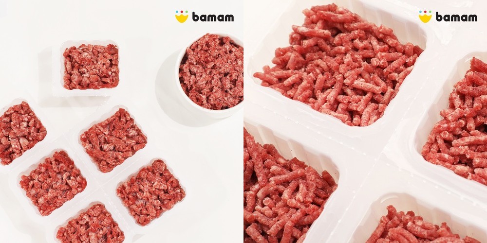 바맘 무항생제 한우 다짐육 30g x 6구 소고기 큐브 우둔살 설도 토핑 이유식