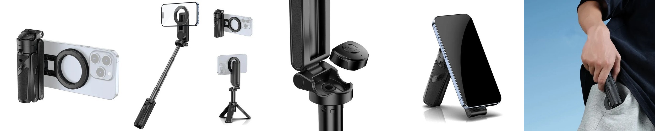 울란지 JJ03 맥세이프 블루투스 스마트폰 미니삼각대 셀카봉 카메라 셔터그립 변환