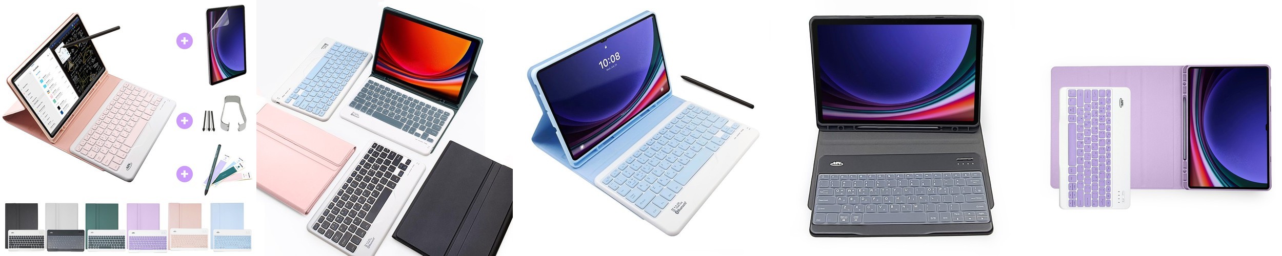 삼성 갤럭시탭 S9 FE 플러스 갤럭시탭 S10 플러스 케이스 12.4 공용 콤비 S펜수납 블루투스 키보드