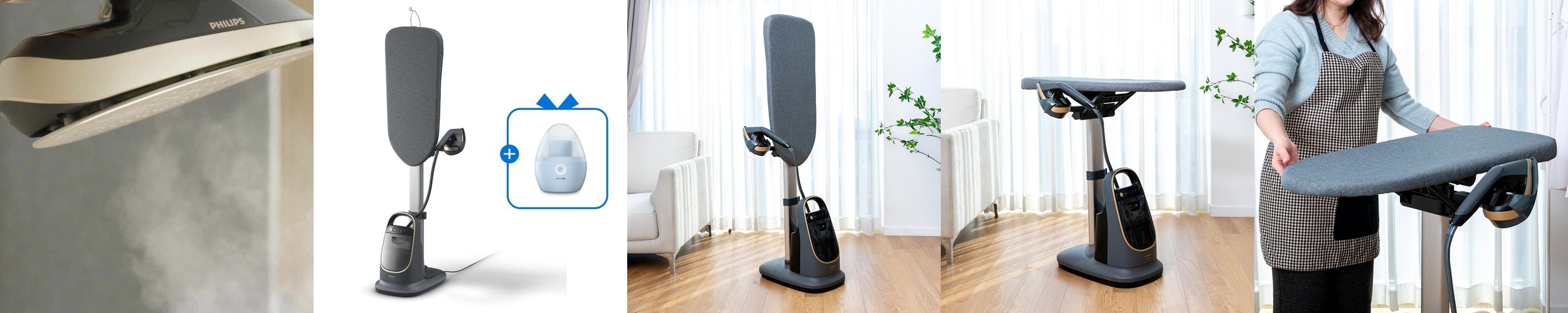 [최대15%포인트]필립스 올인원 스탠드 스팀다리미 가정용 행거 다리미판 8500시리즈 AIS8540/80 + 보풀제거기