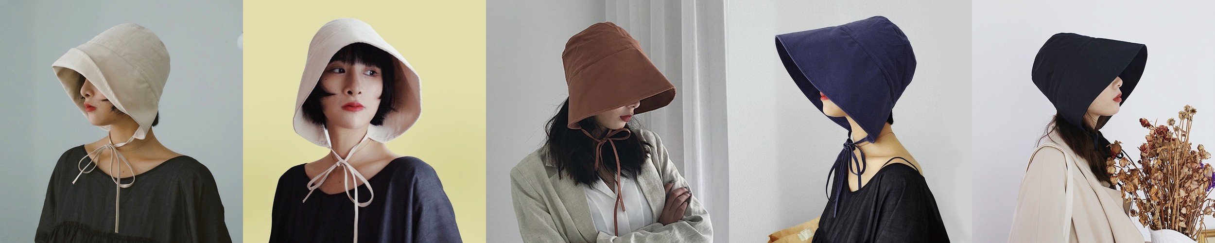 여성 보넷모자 린넨 보닛햇 여름 벙거지모자 버킷햇