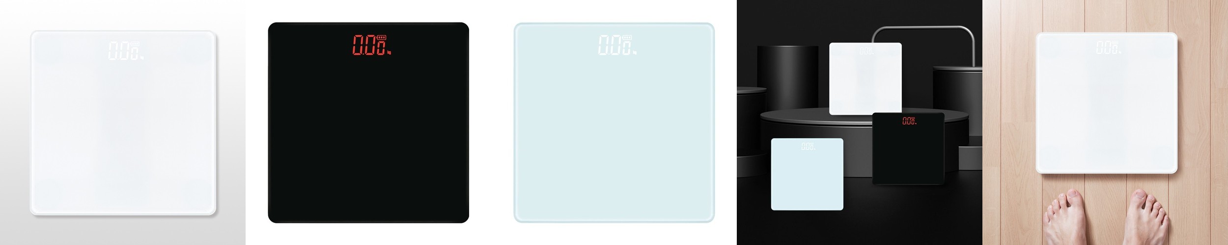 노바리빙 디지털 LED 모던 체중계 스노우 화이트 몸무게 측정 저울