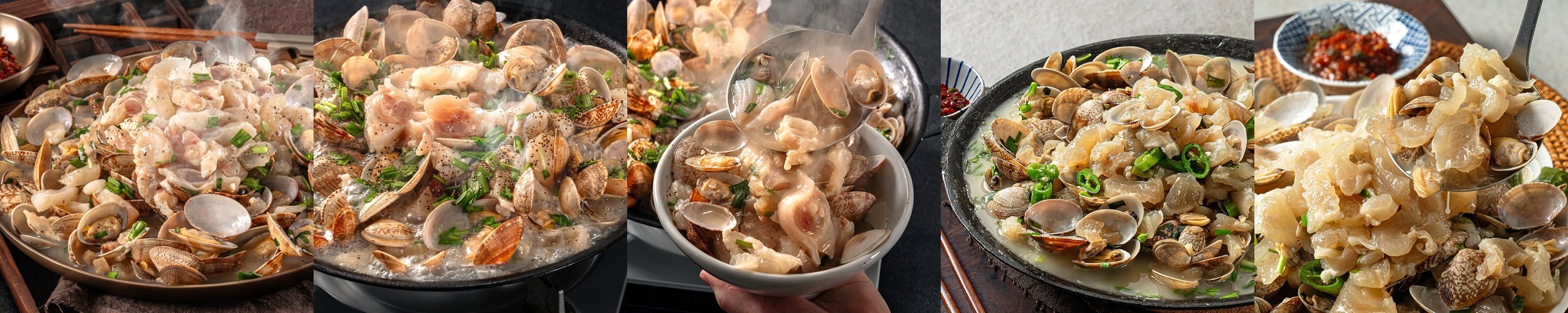 캠핑음식 요리 스지 바지락 전골 밀키트