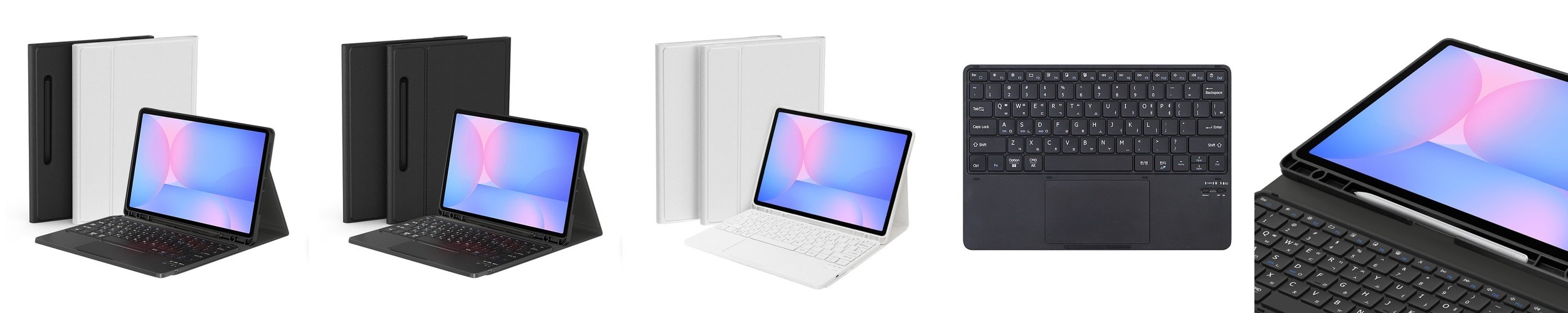 데이웍스 갤럭시탭 S10 FE+ 플러스 블루투스 터치패드 키보드 북커버 케이스 S펜 수납