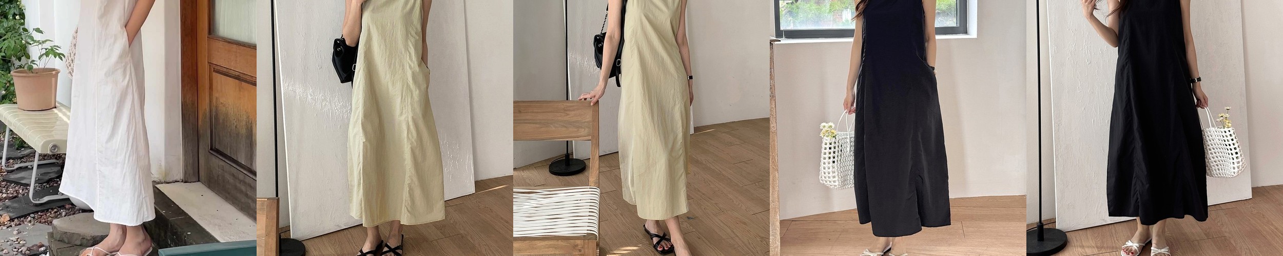 루즈핏 나시 롱 원피스 스퀘어넥 여름 휴양지 원피스 바스락 나일론 시원한 원피스 바캉스룩