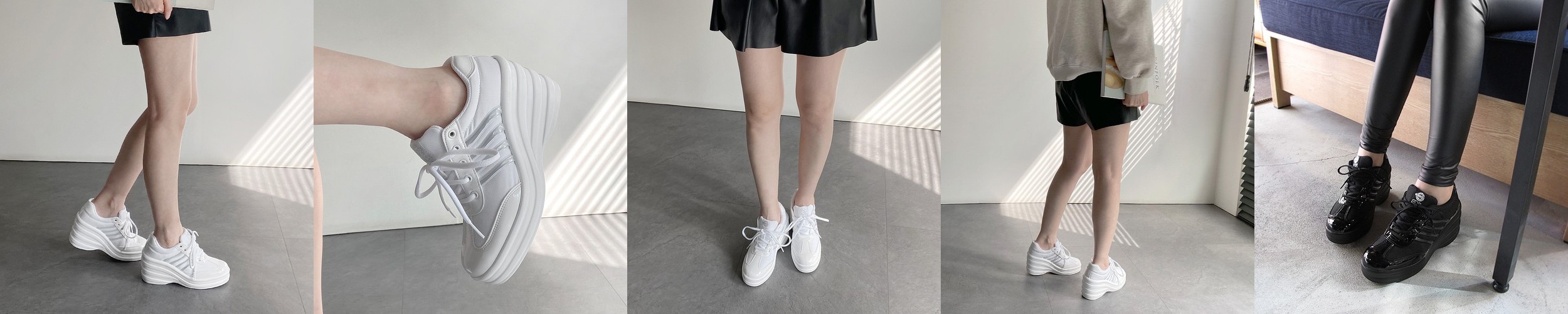 스카이 9cm 여자 여성 키높이 운동화 발편한 통굽 굽높은 스니커즈 치어리더 신발 스탠딩화
