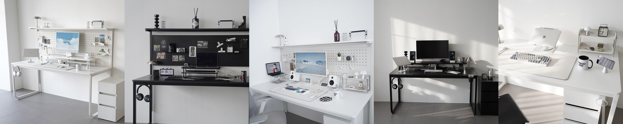 브린트 타공판 철제 책상