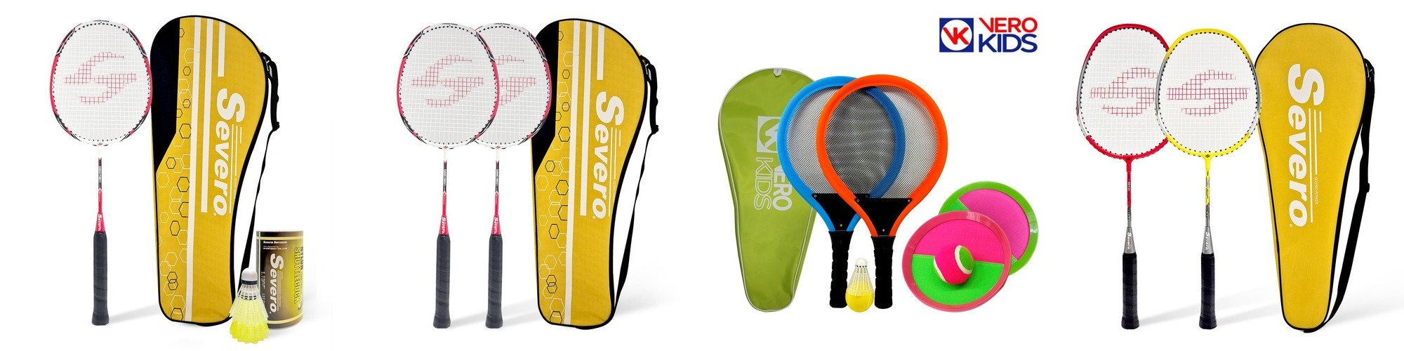 세베로 카본5미니 배드민턴라켓 세트 2자루 커버포함 셔틀콕2입 경량 어린이 초등학생 4종