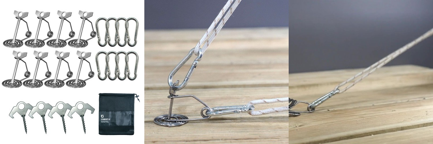 포레스트유 황소데크팩 프로 8P 토션 오징어 앵카 텐트 고정 데크팩