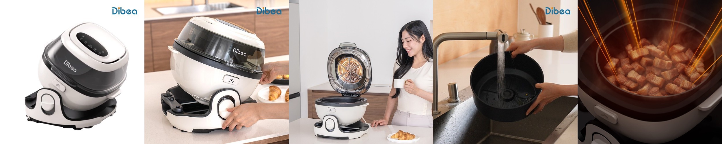디베아 원터치 스마트 자동회전 에어프라이어 360